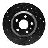 R1 Concepts 20-22 Jaguar E-Pace Rear Left Drilled & Slotted Black Brake Rotor by R1 Concepts RNC-633-11034L