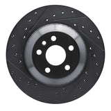 R1 Concepts 20-26 Jaguar I-Pace Rear Left Drilled & Slotted Black Brake Rotor