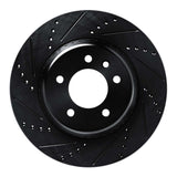 R1 Concepts 20-25 Land Rover Defender 110 Rear Left Drilled & Slotted Black Brake Rotor