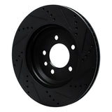 R1 Concepts 20-25 Land Rover Defender 90 Rear Right Drilled & Slotted Black Brake Rotor
