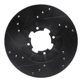 R1 Concepts 85-94 Subaru DL Front Right Drilled & Slotted Black Brake Rotor by R1 Concepts RNC-633-13000R