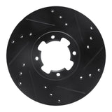 R1 Concepts 85-94 Subaru DL Front Right Drilled & Slotted Black Brake Rotor by R1 Concepts RNC-633-13000R