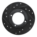 R1 Concepts 85-91 Subaru GL-10 Rear Left Drilled & Slotted Black Brake Rotor by R1 Concepts RNC-633-13001L