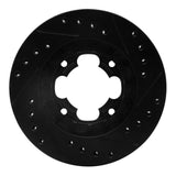 R1 Concepts 87-94 Subaru Justy Front Left Drilled & Slotted Black Brake Rotor