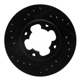 R1 Concepts 87-94 Subaru Justy Front Left Drilled & Slotted Black Brake Rotor