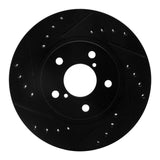 R1 Concepts 90-01 Subaru Impreza Front Left Drilled & Slotted Black Brake Rotor