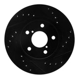 R1 Concepts 90-01 Subaru Impreza Front Right Drilled & Slotted Black Brake Rotor by R1 Concepts RNC-633-13007R