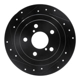 R1 Concepts 90-08 Saab 9-2X Rear Left Drilled & Slotted Black Brake Rotor by R1 Concepts RNC-633-13008L