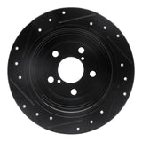 R1 Concepts 90-08 Saab 9-2X Rear Right Drilled & Slotted Black Brake Rotor by R1 Concepts RNC-633-13008R