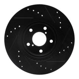 R1 Concepts 90-16 Saab 9-2X Front Left Drilled & Slotted Black Brake Rotor