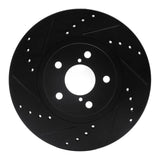 R1 Concepts 90-16 Saab 9-2X Front Left Drilled & Slotted Black Brake Rotor