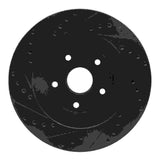 R1 Concepts 92-97 Subaru SVX Front Right Drilled & Slotted Black Brake Rotor