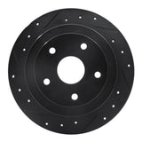 R1 Concepts 92-97 Subaru SVX Rear Left Drilled & Slotted Black Brake Rotor by R1 Concepts RNC-633-13012L