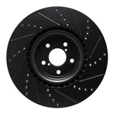 R1 Concepts 03-25 Subaru Impreza Front Left Drilled & Slotted Black Brake Rotor by R1 Concepts RNC-633-13014L