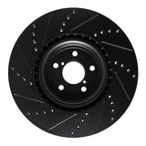 R1 Concepts 03-25 Subaru Impreza Front Right Drilled & Slotted Black Brake Rotor by R1 Concepts RNC-633-13014R