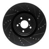 R1 Concepts 03-25 Subaru Impreza Front Right Drilled & Slotted Black Brake Rotor by R1 Concepts RNC-633-13014R