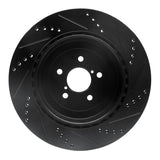 R1 Concepts 03-04 Subaru Impreza Rear Left Drilled & Slotted Black Brake Rotor by R1 Concepts RNC-633-13015L