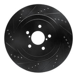 R1 Concepts 03-04 Subaru Impreza Rear Left Drilled & Slotted Black Brake Rotor by R1 Concepts RNC-633-13015L