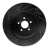 R1 Concepts 03-04 Subaru Impreza Rear Right Drilled & Slotted Black Brake Rotor by R1 Concepts RNC-633-13015R