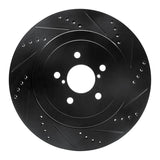 R1 Concepts 03-04 Subaru Impreza Rear Right Drilled & Slotted Black Brake Rotor by R1 Concepts RNC-633-13015R