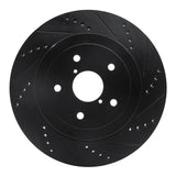 R1 Concepts 05-07 Subaru Impreza Rear Right Drilled & Slotted Black Brake Rotor by R1 Concepts RNC-633-13017R