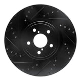 R1 Concepts 05-18 Subaru Outback Front Left Drilled & Slotted Black Brake Rotor by R1 Concepts RNC-633-13018L