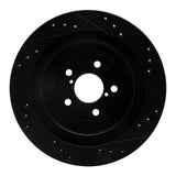 R1 Concepts 05-09 Subaru Legacy Rear Left Drilled & Slotted Black Brake Rotor by R1 Concepts RNC-633-13019L