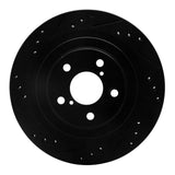 R1 Concepts 05-09 Subaru Legacy Rear Left Drilled & Slotted Black Brake Rotor by R1 Concepts RNC-633-13019L