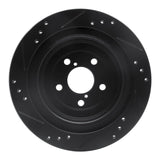 R1 Concepts 05-09 Subaru Impreza Rear Right Drilled & Slotted Black Brake Rotor by R1 Concepts RNC-633-13019R