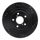 R1 Concepts 05-09 Subaru Impreza Rear Right Drilled & Slotted Black Brake Rotor by R1 Concepts RNC-633-13019R