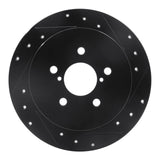 R1 Concepts 05-09 Subaru Legacy Rear Right Drilled & Slotted Black Brake Rotor by R1 Concepts RNC-633-13020R