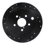 R1 Concepts 08-15 Subaru Forester Rear Left Drilled & Slotted Black Brake Rotor by R1 Concepts RNC-633-13021L