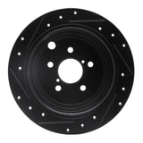R1 Concepts 08-15 Subaru Outback Rear Right Drilled & Slotted Black Brake Rotor by R1 Concepts RNC-633-13021R