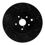 R1 Concepts 08-20 Subaru WRX Rear Left Drilled & Slotted Black Brake Rotor by R1 Concepts RNC-633-13022L