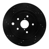 R1 Concepts 08-20 Subaru WRX Rear Left Drilled & Slotted Black Brake Rotor by R1 Concepts RNC-633-13022L