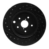 R1 Concepts 08-20 Subaru Impreza Rear Right Drilled & Slotted Black Brake Rotor by R1 Concepts RNC-633-13022R