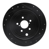 R1 Concepts 10-25 Scion FR-S Rear Left Drilled & Slotted Black Brake Rotor by R1 Concepts RNC-633-13023L