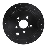 R1 Concepts 10-25 Scion FR-S Rear Left Drilled & Slotted Black Brake Rotor by R1 Concepts RNC-633-13023L