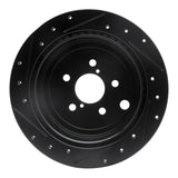 R1 Concepts 10-25 Scion FR-S Rear Right Drilled & Slotted Black Brake Rotor by R1 Concepts RNC-633-13023R