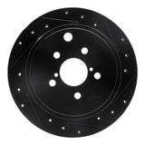 R1 Concepts 10-25 Scion FR-S Rear Right Drilled & Slotted Black Brake Rotor by R1 Concepts RNC-633-13023R
