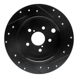 R1 Concepts 12-23 Subaru Crosstrek Rear Left Drilled & Slotted Black Brake Rotor by R1 Concepts RNC-633-13025L