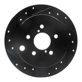 R1 Concepts 12-23 Subaru Crosstrek Rear Left Drilled & Slotted Black Brake Rotor by R1 Concepts RNC-633-13025L