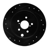 R1 Concepts 12-23 Subaru XV Crosstrek Rear Right Drilled & Slotted Black Brake Rotor by R1 Concepts RNC-633-13025R