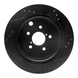 R1 Concepts 14-18 Subaru Forester Rear Left Drilled & Slotted Black Brake Rotor by R1 Concepts RNC-633-13027L