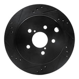 R1 Concepts 14-18 Subaru Forester Rear Left Drilled & Slotted Black Brake Rotor by R1 Concepts RNC-633-13027L