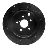 R1 Concepts 14-18 Subaru Forester Rear Right Drilled & Slotted Black Brake Rotor by R1 Concepts RNC-633-13027R