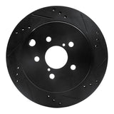 R1 Concepts 14-18 Subaru Forester Rear Right Drilled & Slotted Black Brake Rotor by R1 Concepts RNC-633-13027R