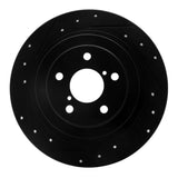 R1 Concepts 00-06 Subaru Outback Rear Left Drilled & Slotted Black Brake Rotor by R1 Concepts RNC-633-13032L