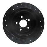 R1 Concepts 00-06 Subaru Baja Rear Right Drilled & Slotted Black Brake Rotor by R1 Concepts RNC-633-13032R