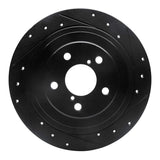 R1 Concepts 00-06 Subaru Baja Rear Right Drilled & Slotted Black Brake Rotor by R1 Concepts RNC-633-13032R